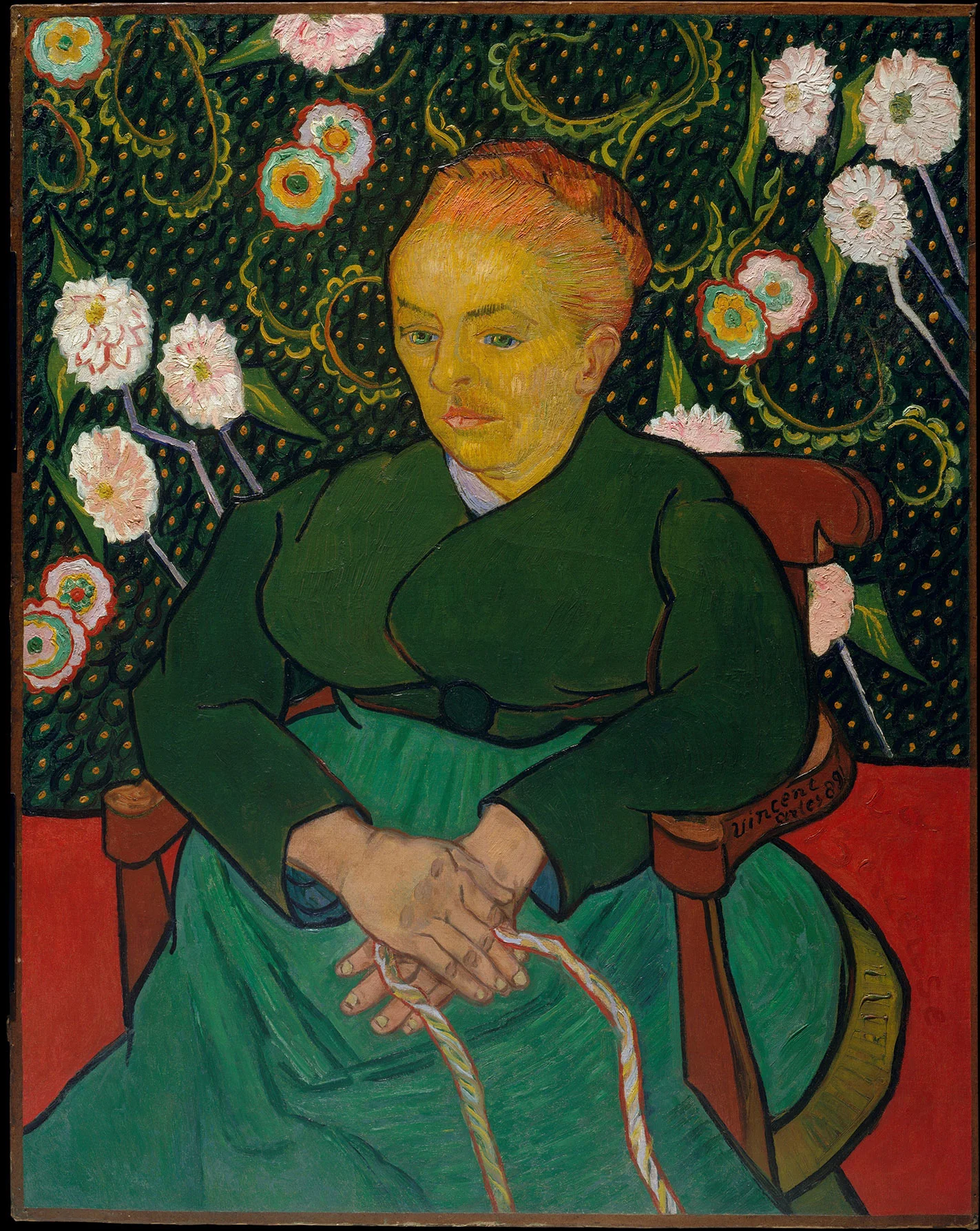 梵高油画《坐在椅子上的女人》肖像画高清大图