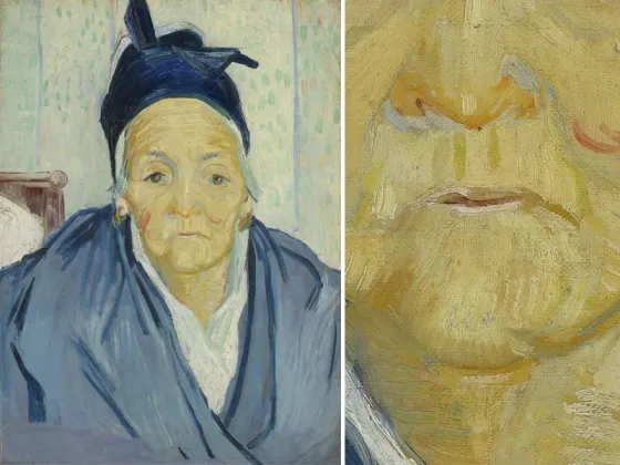 梵高作品《阿尔勒的一位老妇人》肖像画