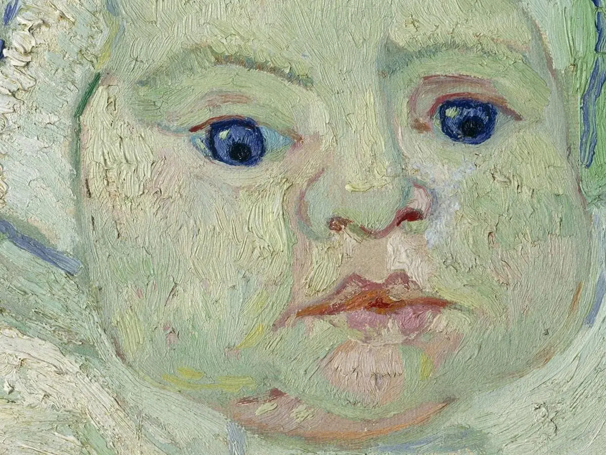 梵高油画人物《婴儿肖像》局部 (1)
