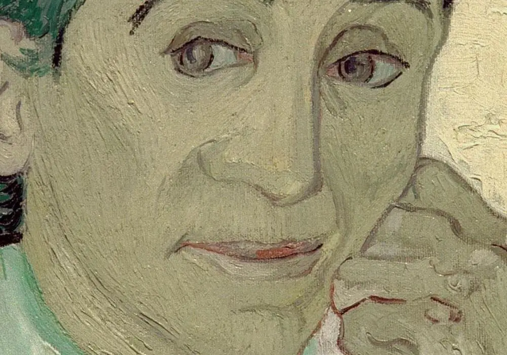 梵高油画人物《吉诺夫人的肖像》局部 (1)